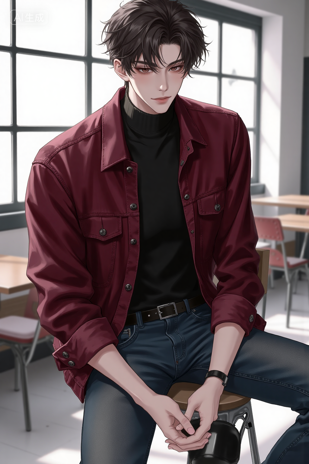 甜梦邂逅_多元帅哥百变男友小说封面推文插画