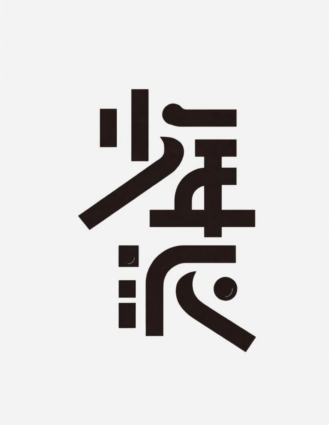 极简黑白抽象汉字图形