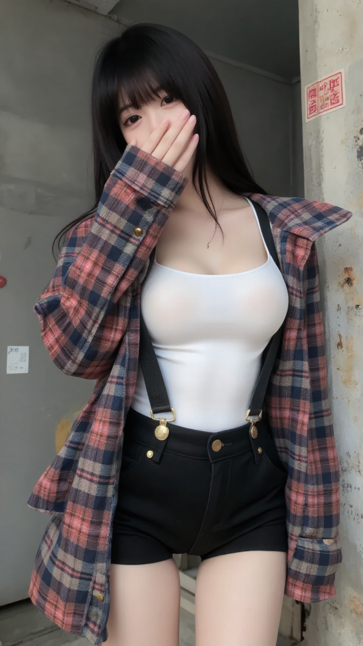 废墟中的美女