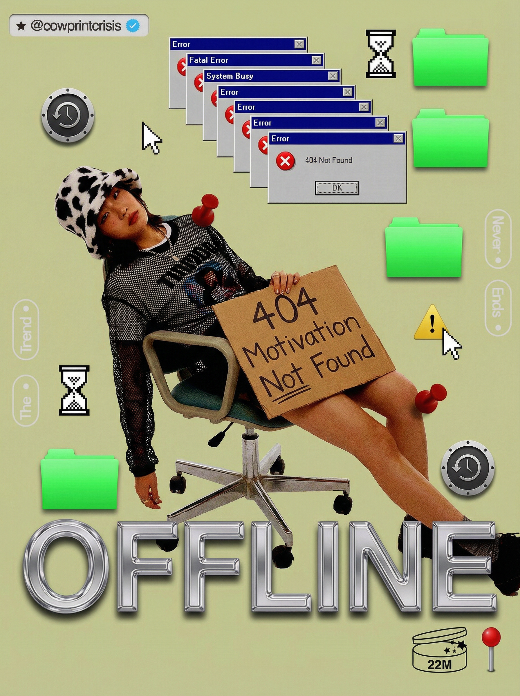 网络崩溃风格的&ldquo;OFFLINE&rdquo;概念海报