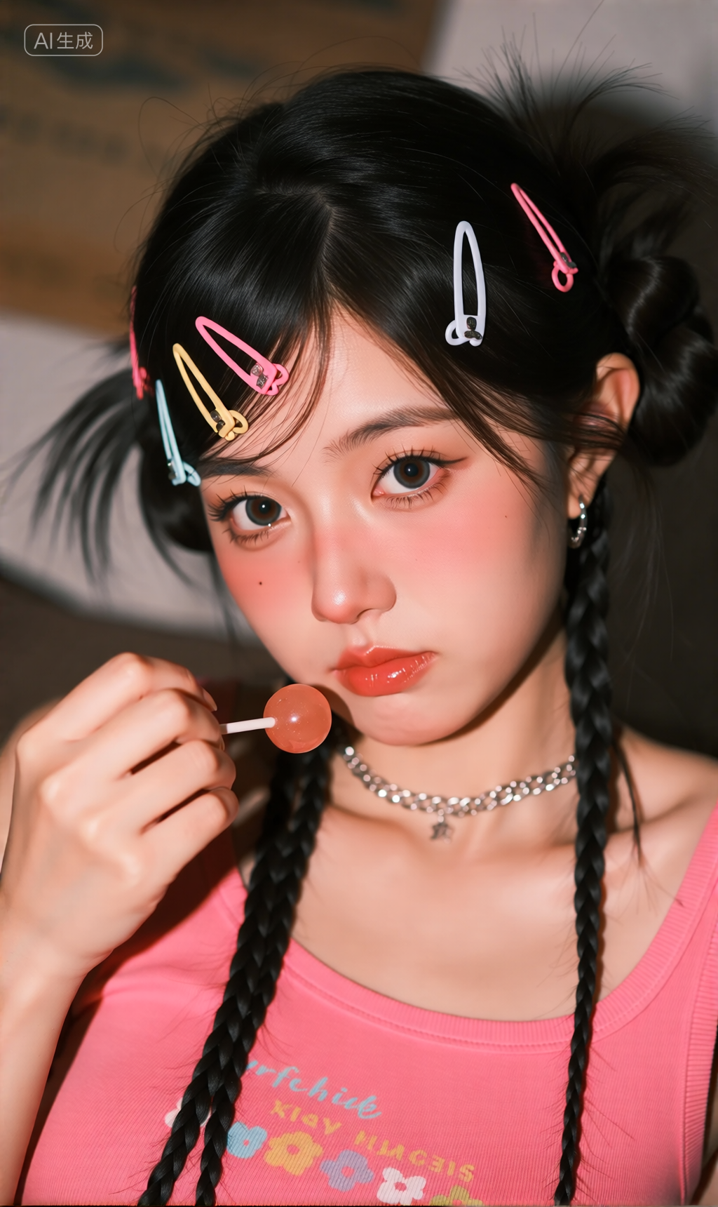 双辫少女的日常自拍