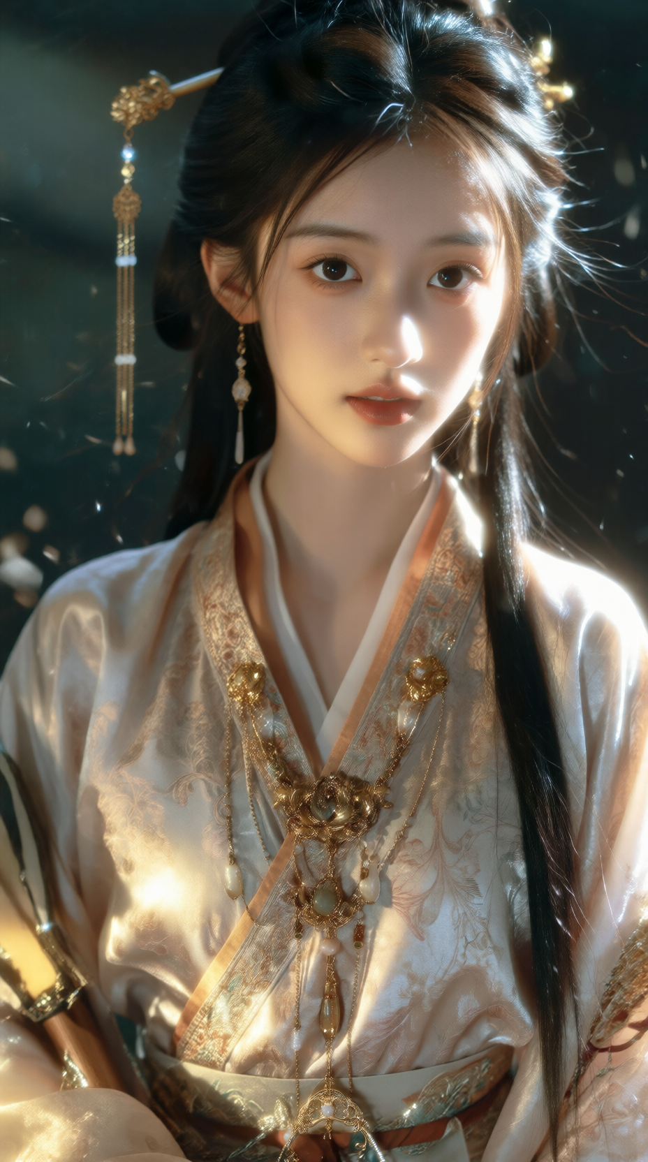 光影中的古风人物特写