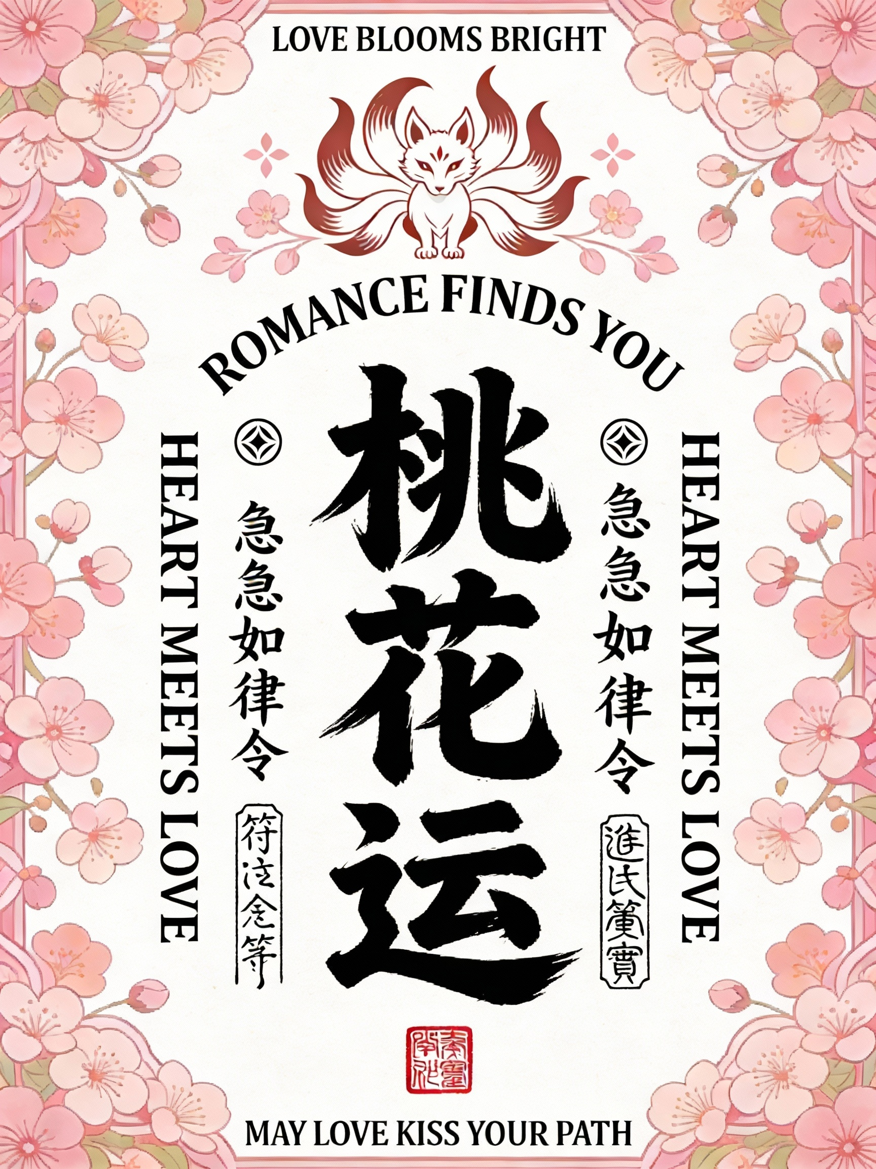 桃花运主题浪漫招财海报