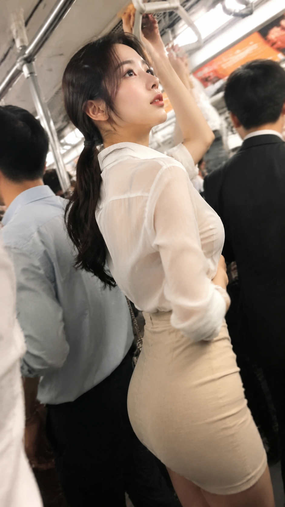 地铁上的美女