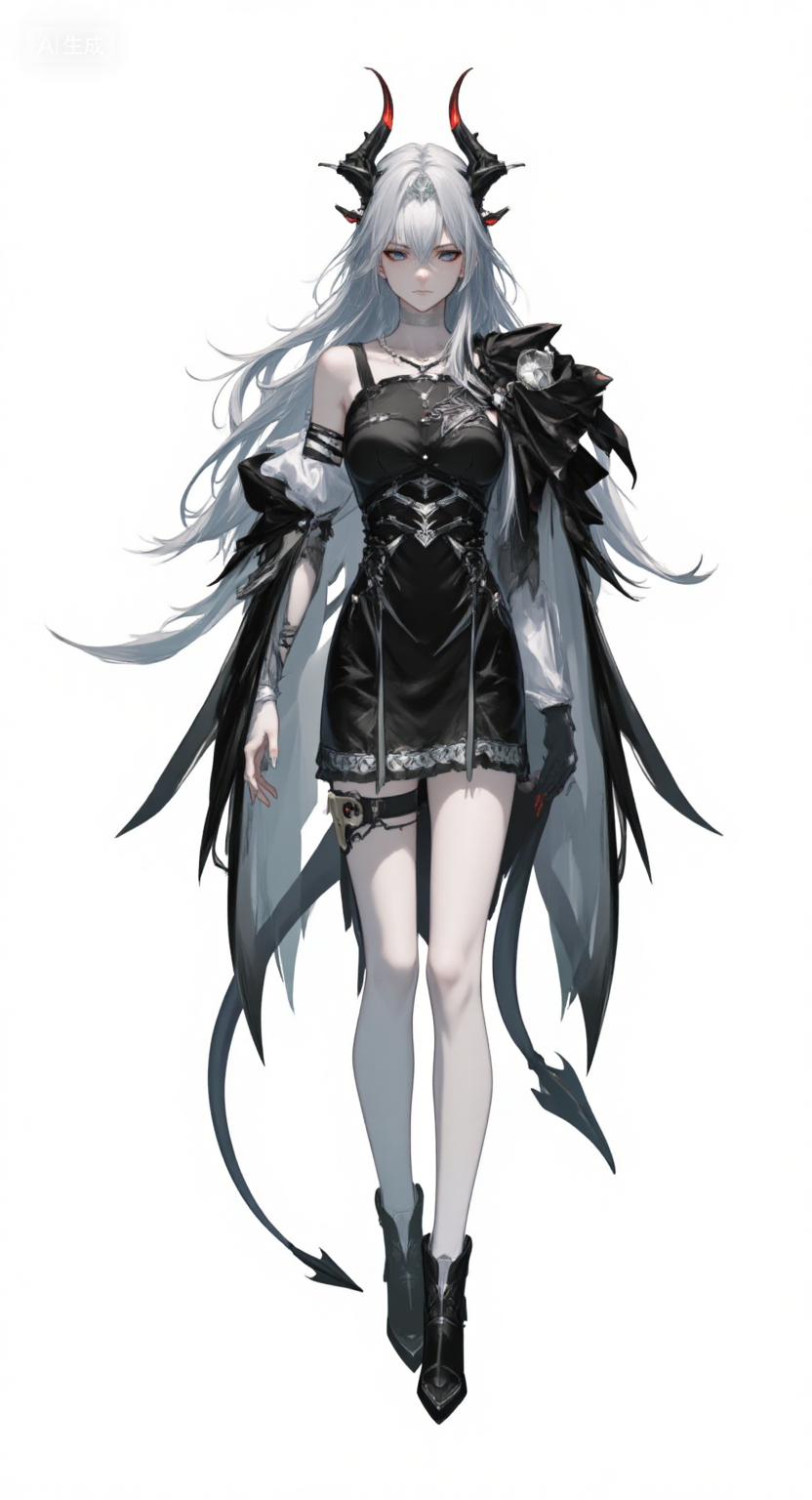 暗黑恶魔风长发少女立绘