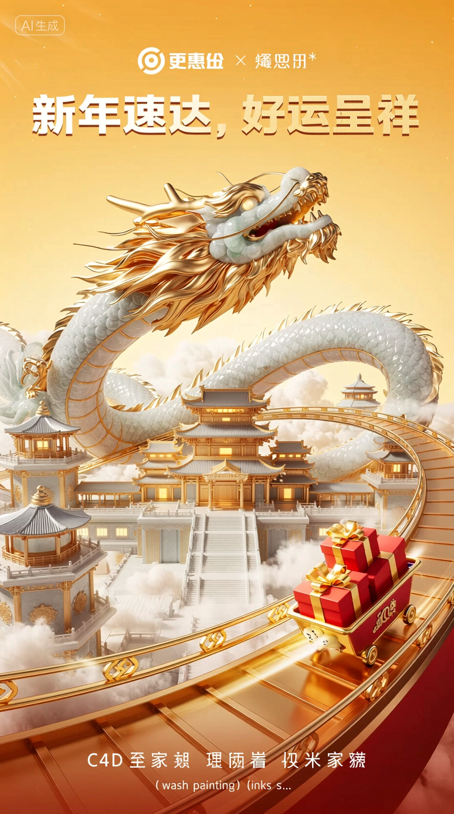 3D电商场景渲染，电商活动海报，活动KV，3DKV海报