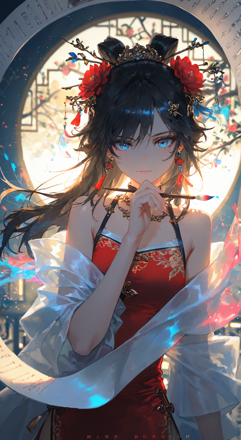 花影流光中的古风舞姬