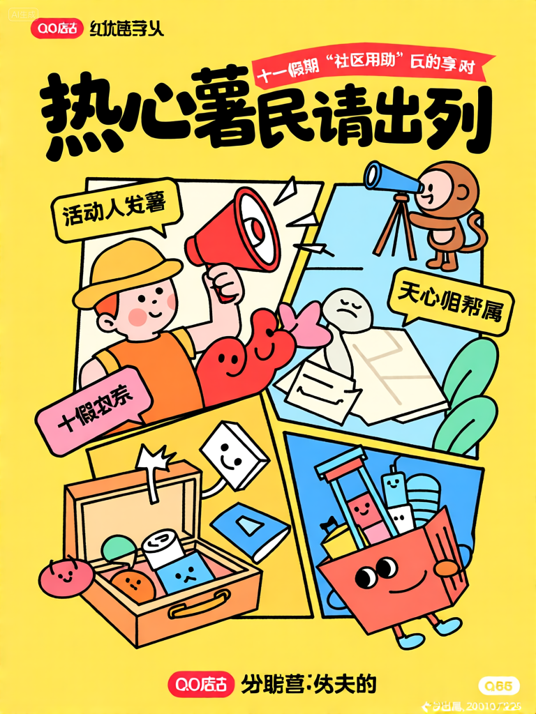 热心市民插画海报