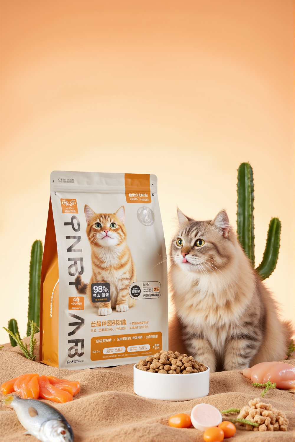 沙漠风宠物猫粮广告主视觉