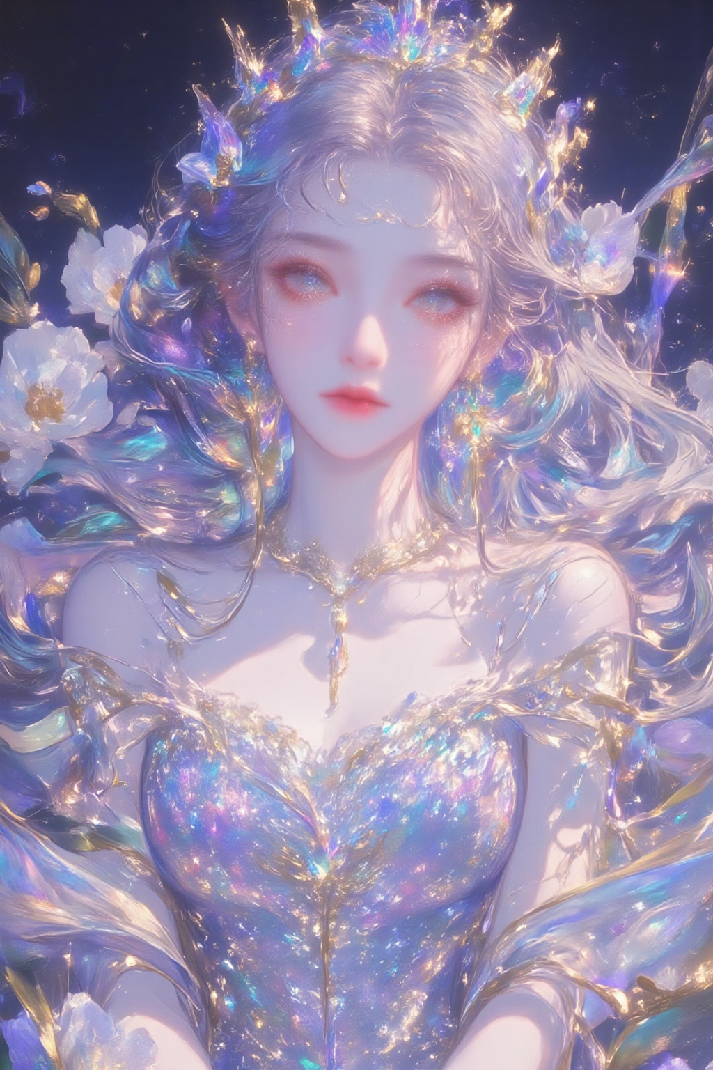 梦幻星光花冠少女肖像