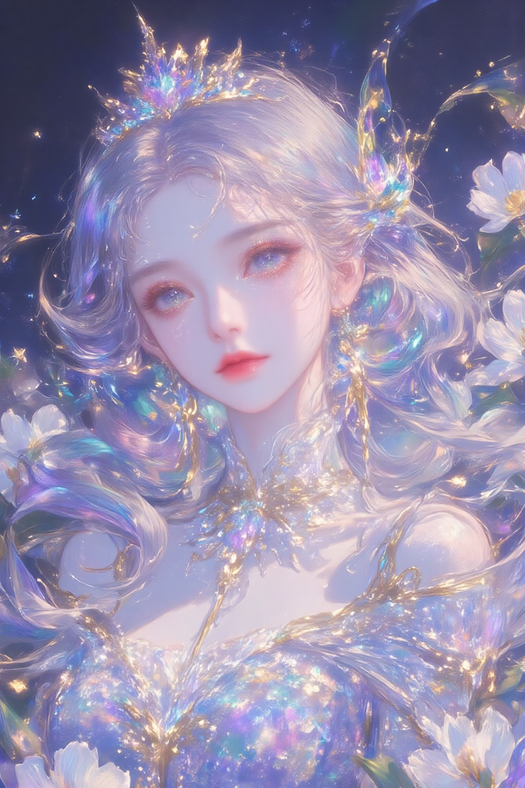 梦幻星光花冠少女肖像
