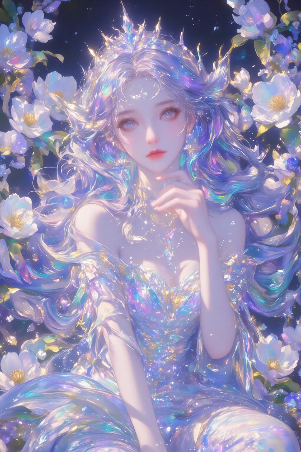梦幻星光花冠少女肖像
