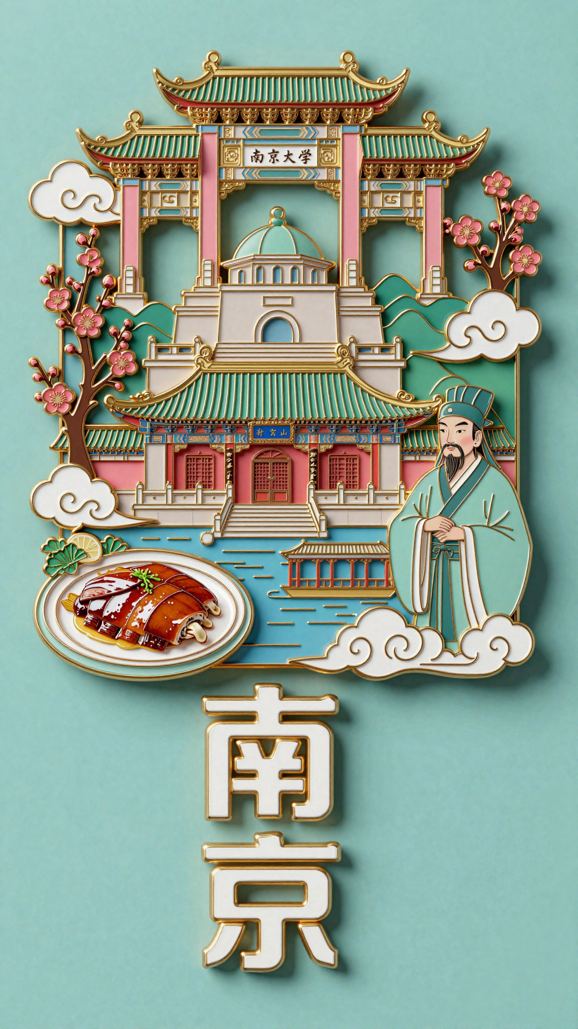 绘梦Z-IMAGE 文创金属冰箱贴珐琅画 | 文旅地标 | 电商产品