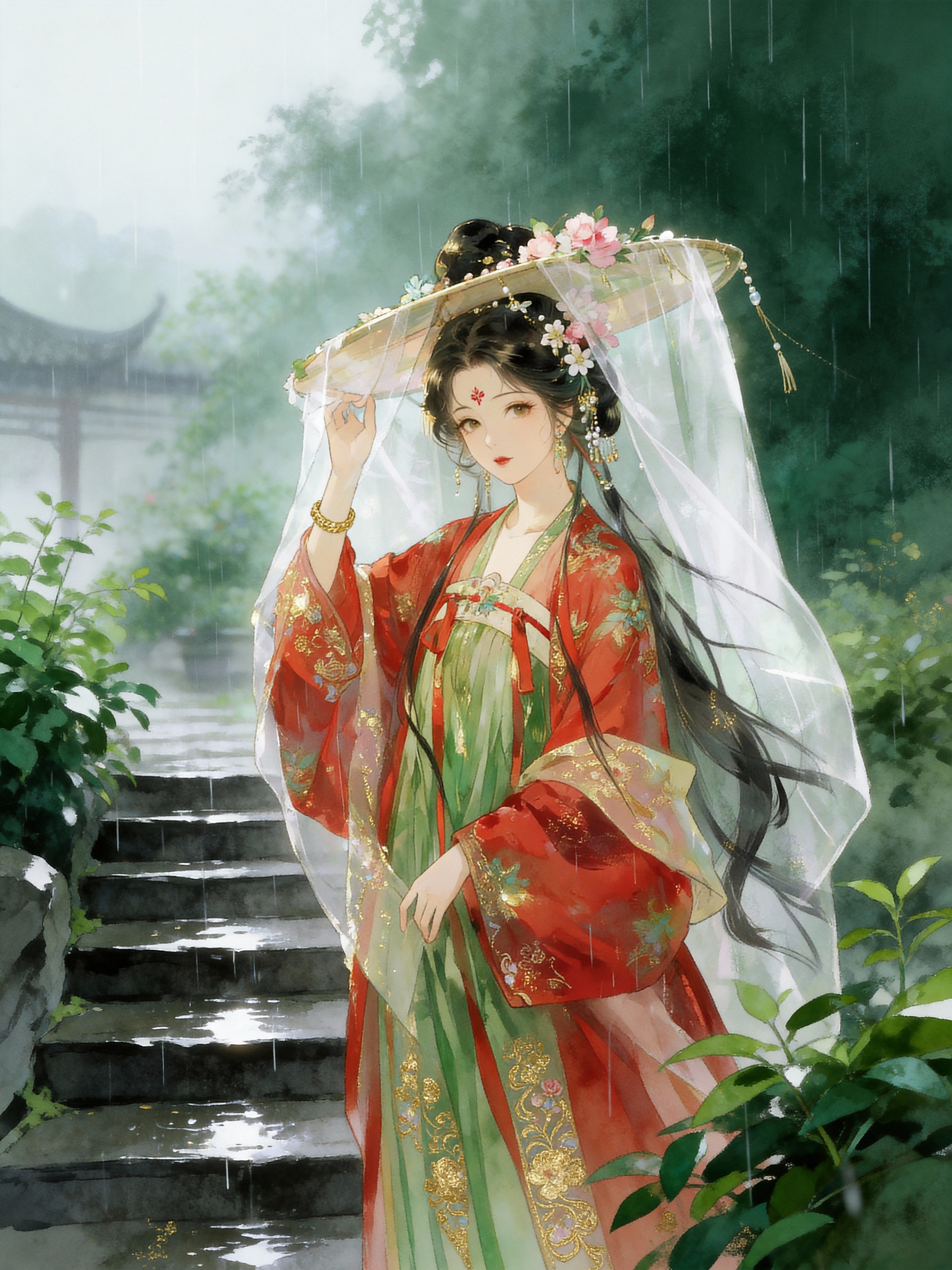 古风美人水彩插画｜中式