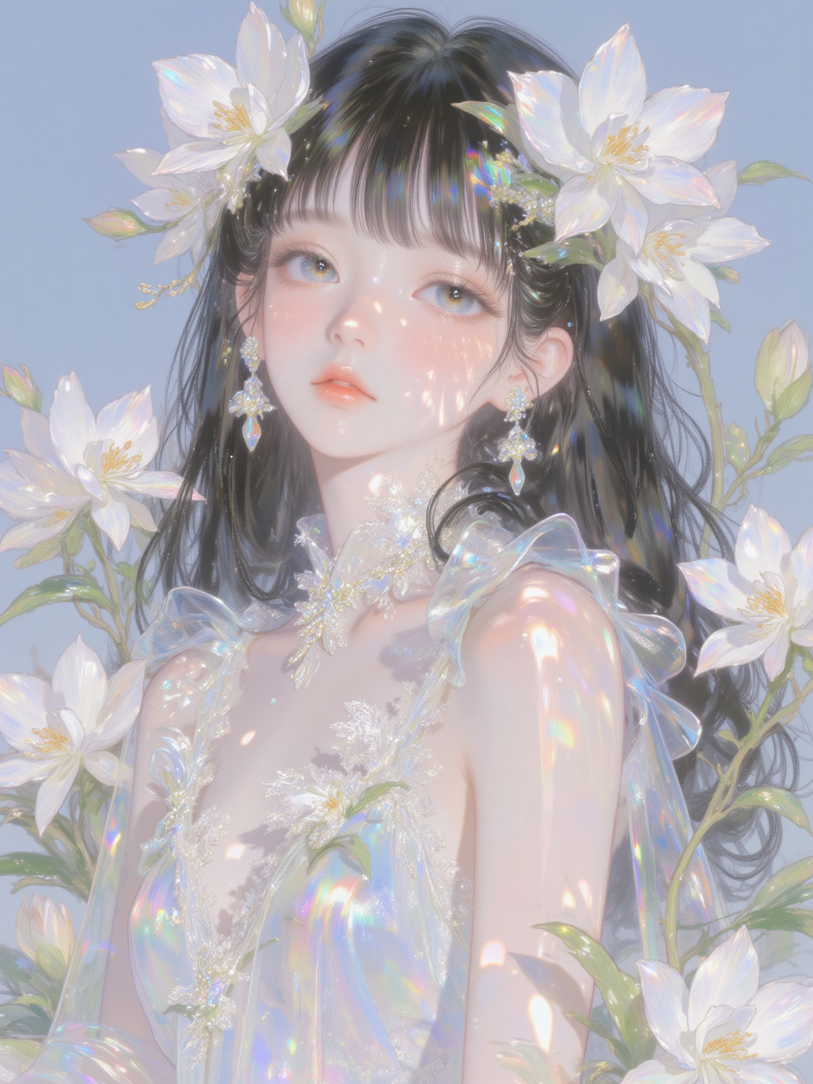梦幻花饰礼服人像