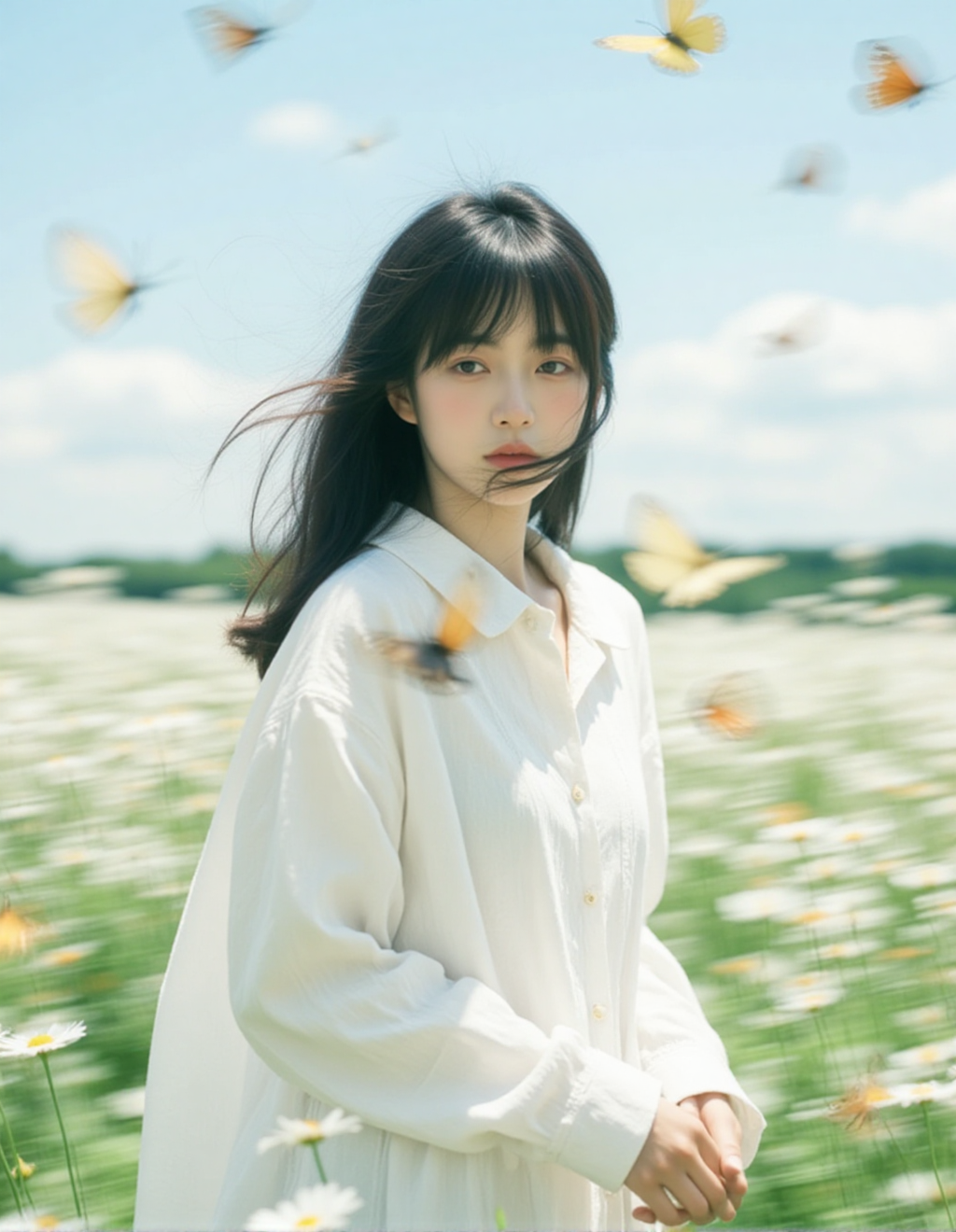 春日花海中的微风少女