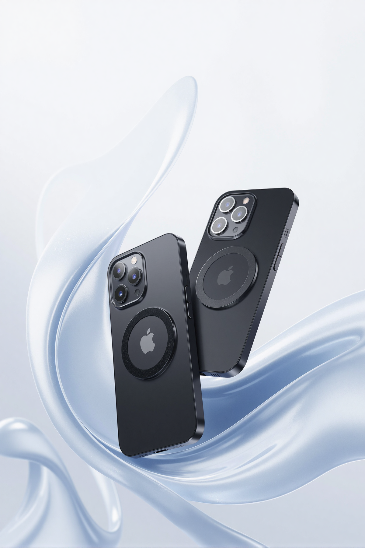 双机悬浮的苹果手机科技海报