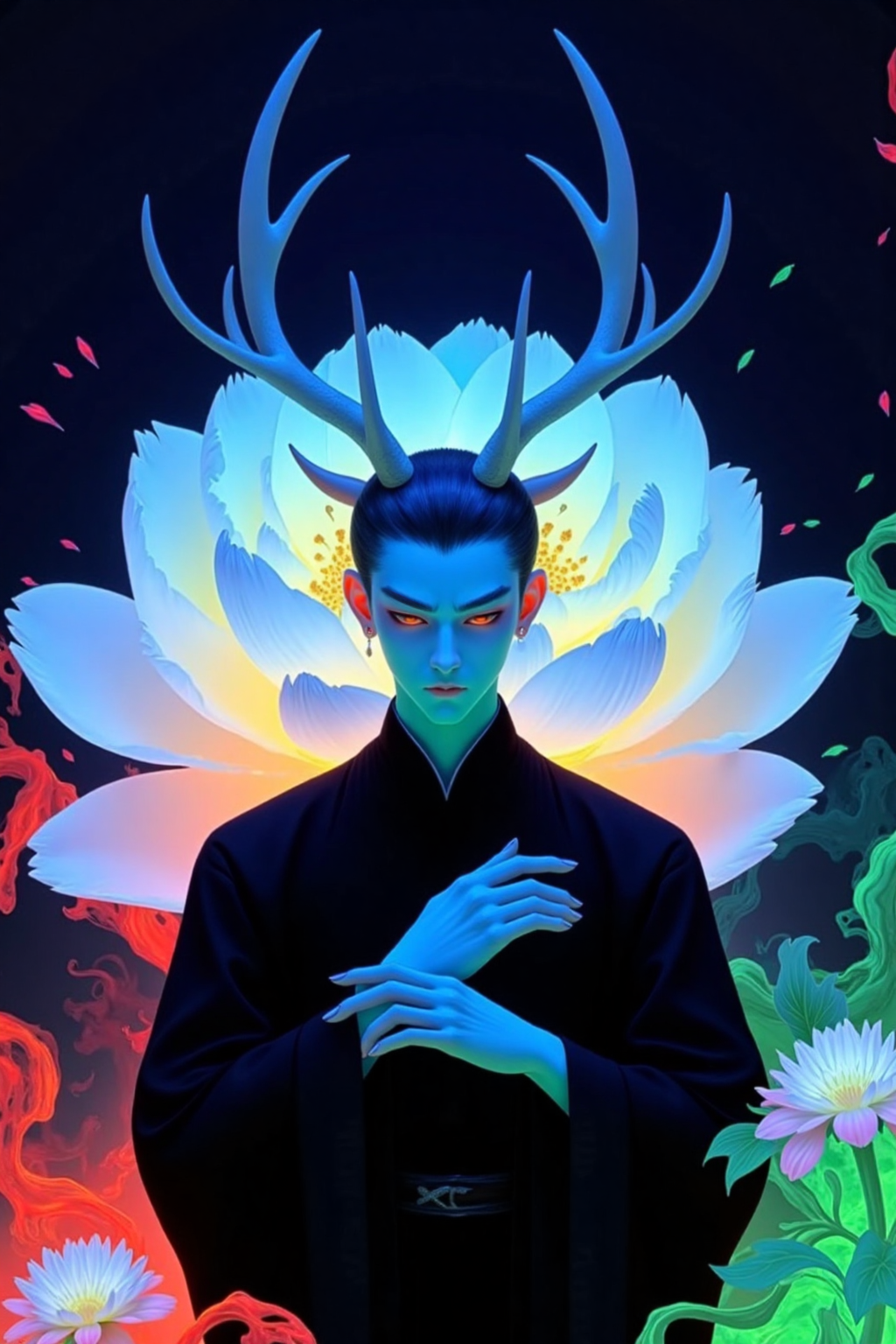 神秘花神与鹿角幻影