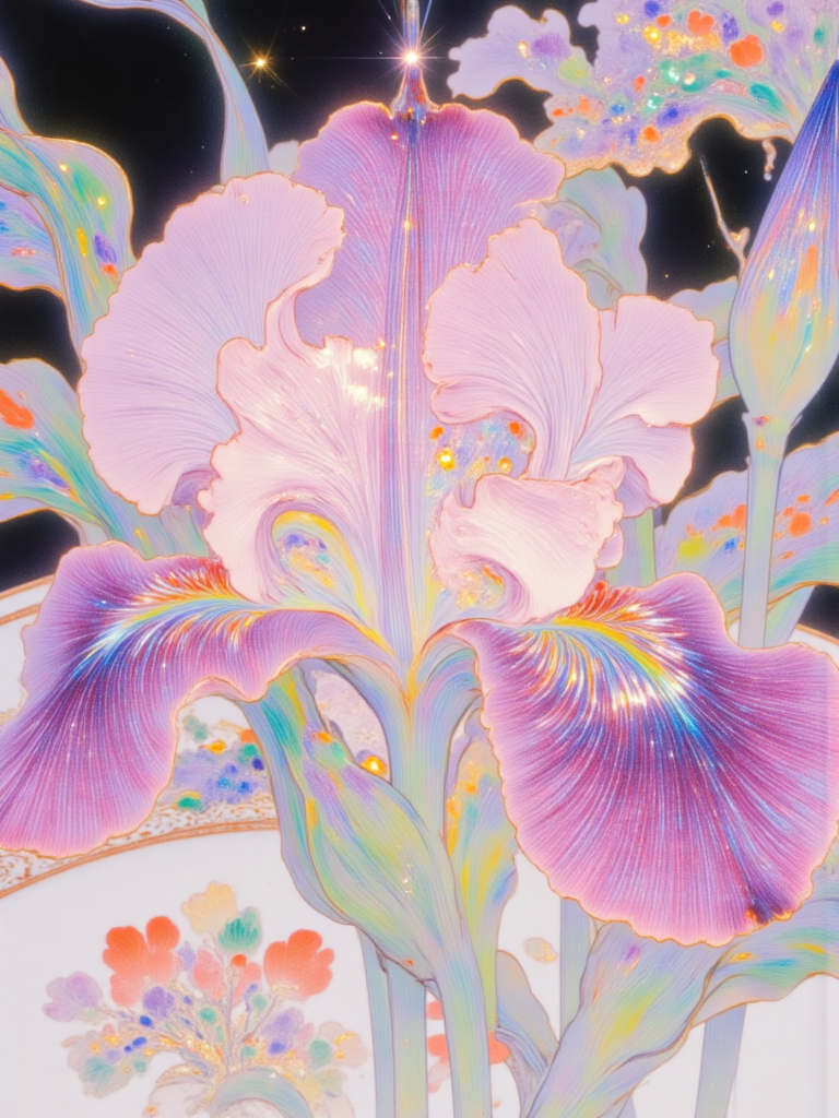瓷影鸢尾绮梦集