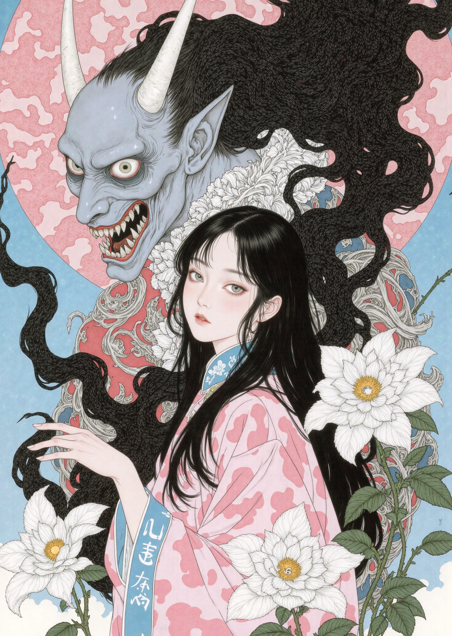 诡魅妖异与和风人物插画