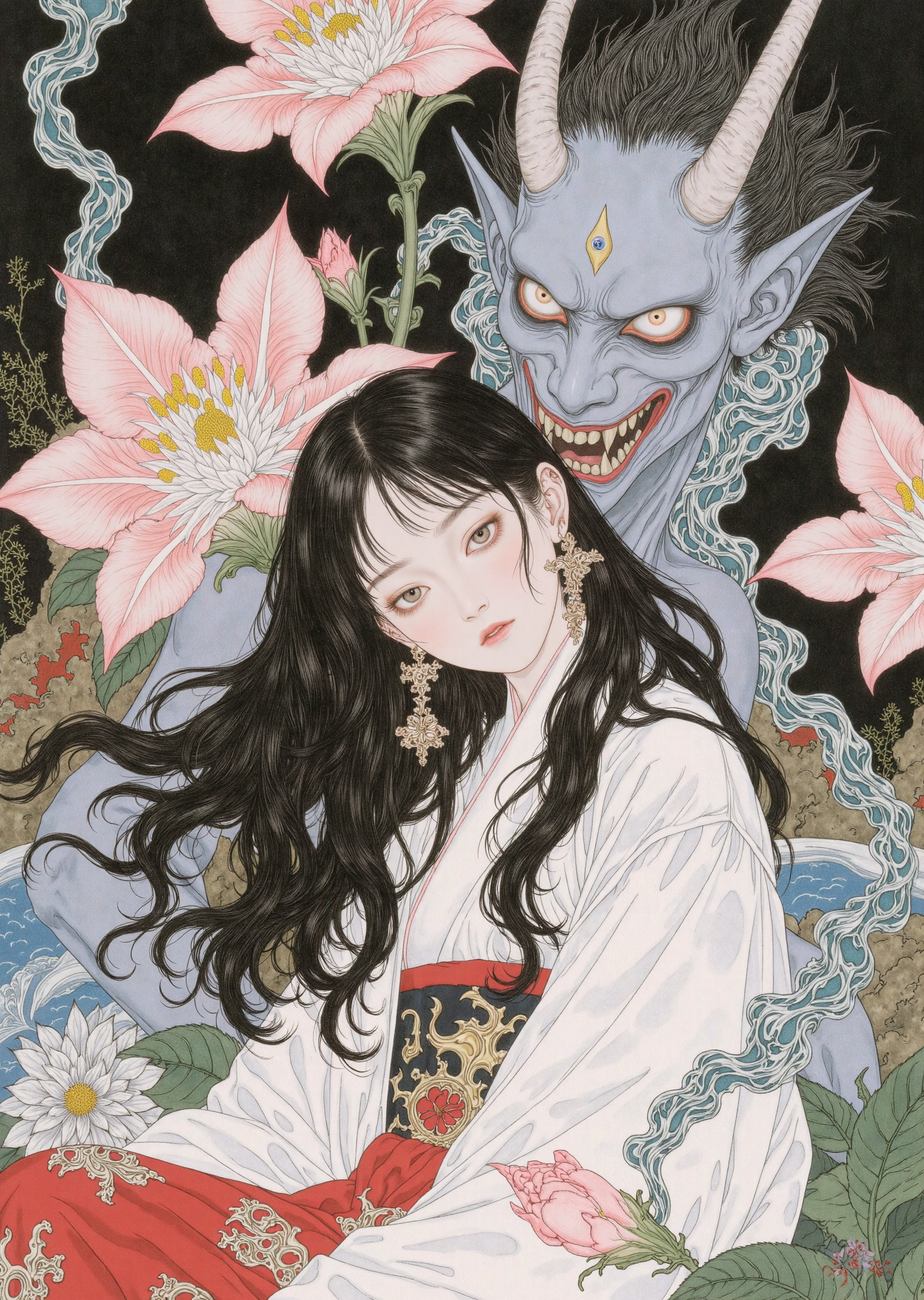 诡魅妖异与和风人物插画