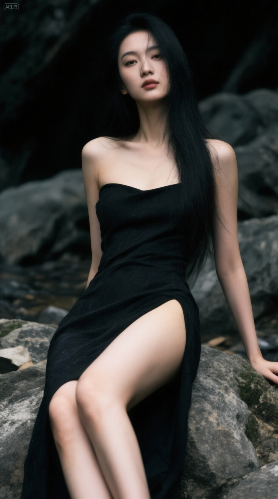 暗调工业风中的时尚女性人像
