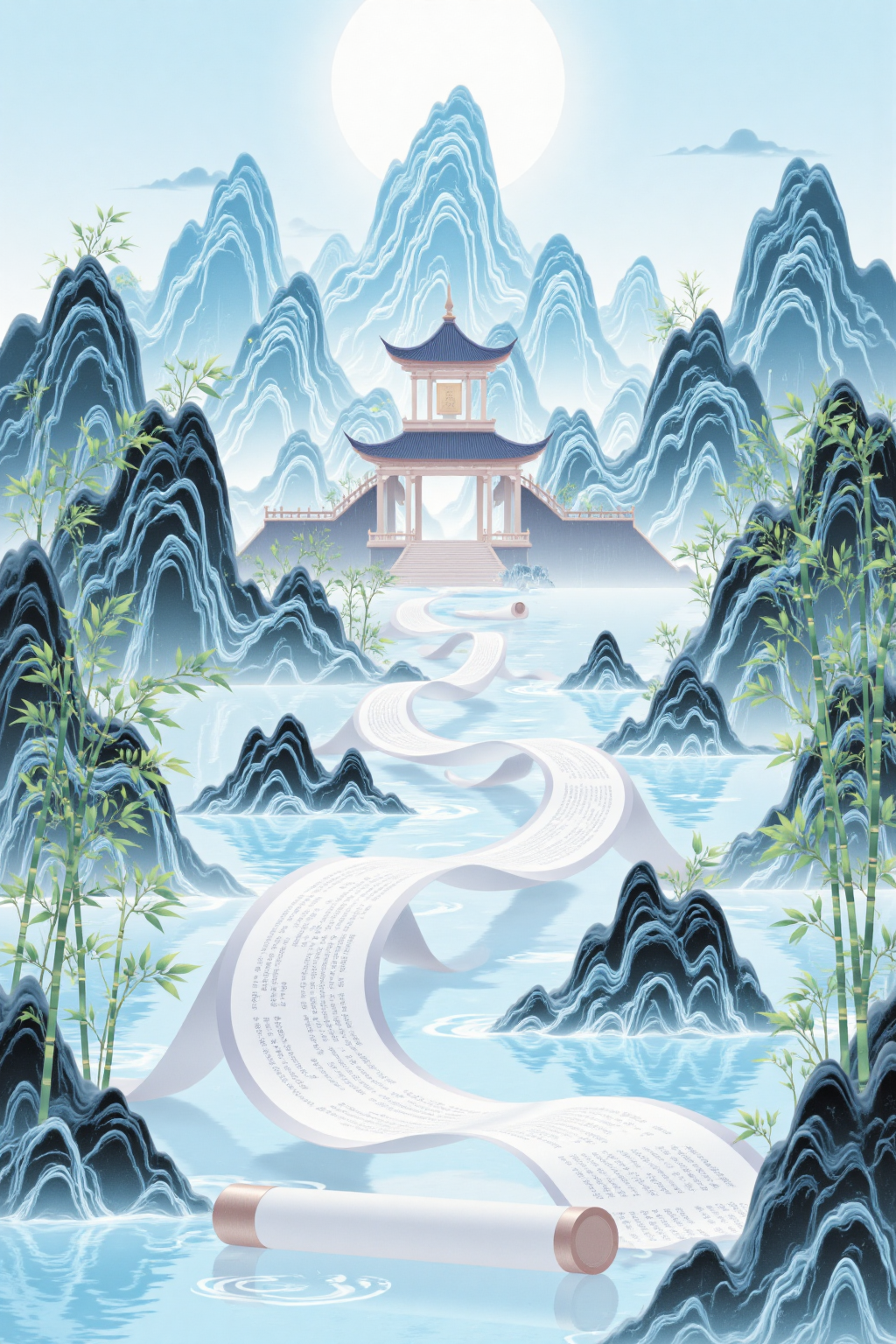 卷轴山水