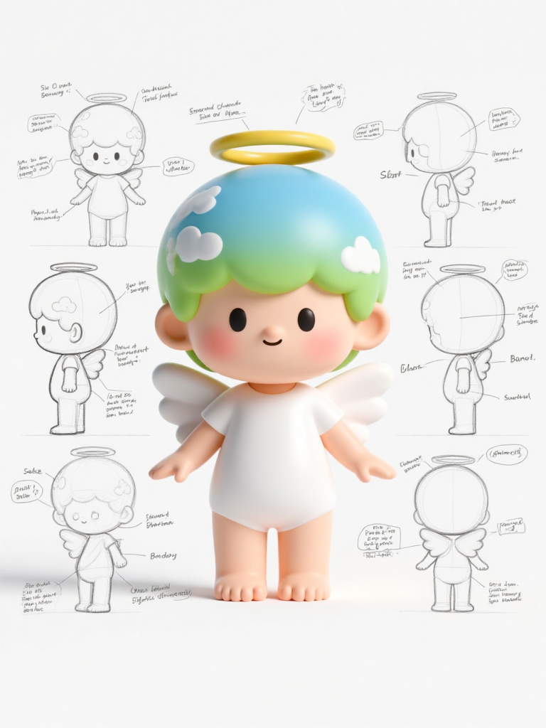 设计3D卡通形象设计草图盲盒手办广告促销动漫玩偶618
