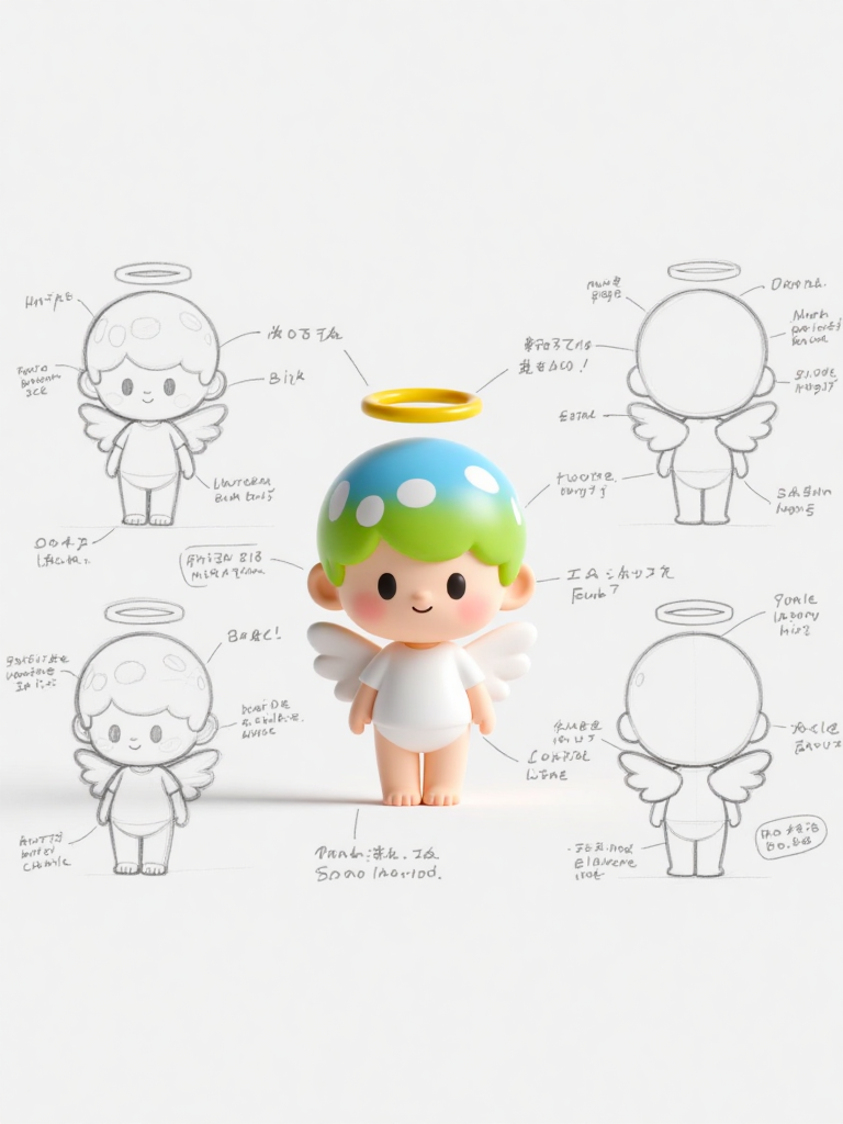 设计3D卡通形象设计草图盲盒手办广告促销动漫玩偶618