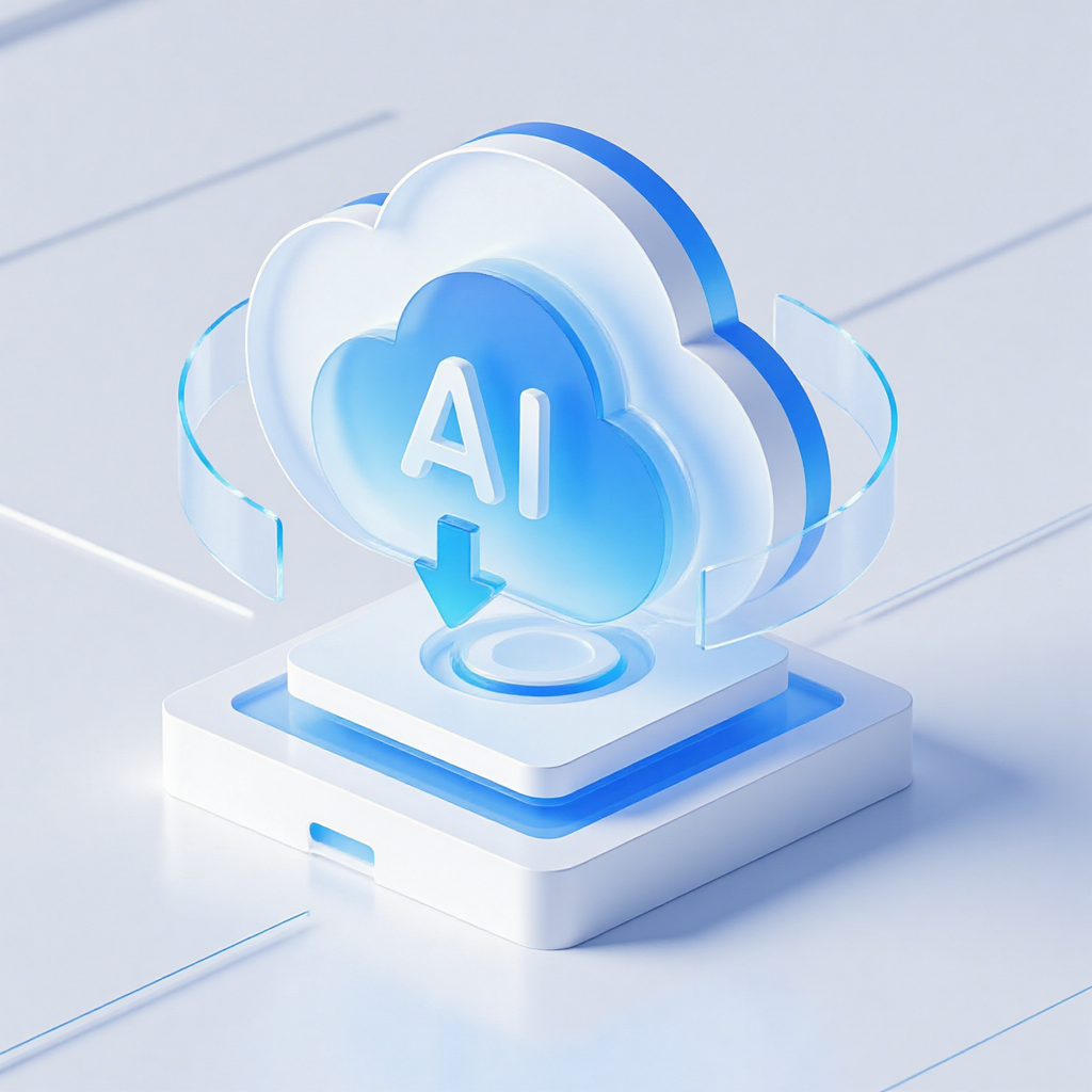 云端AI数据下载与计算概念图