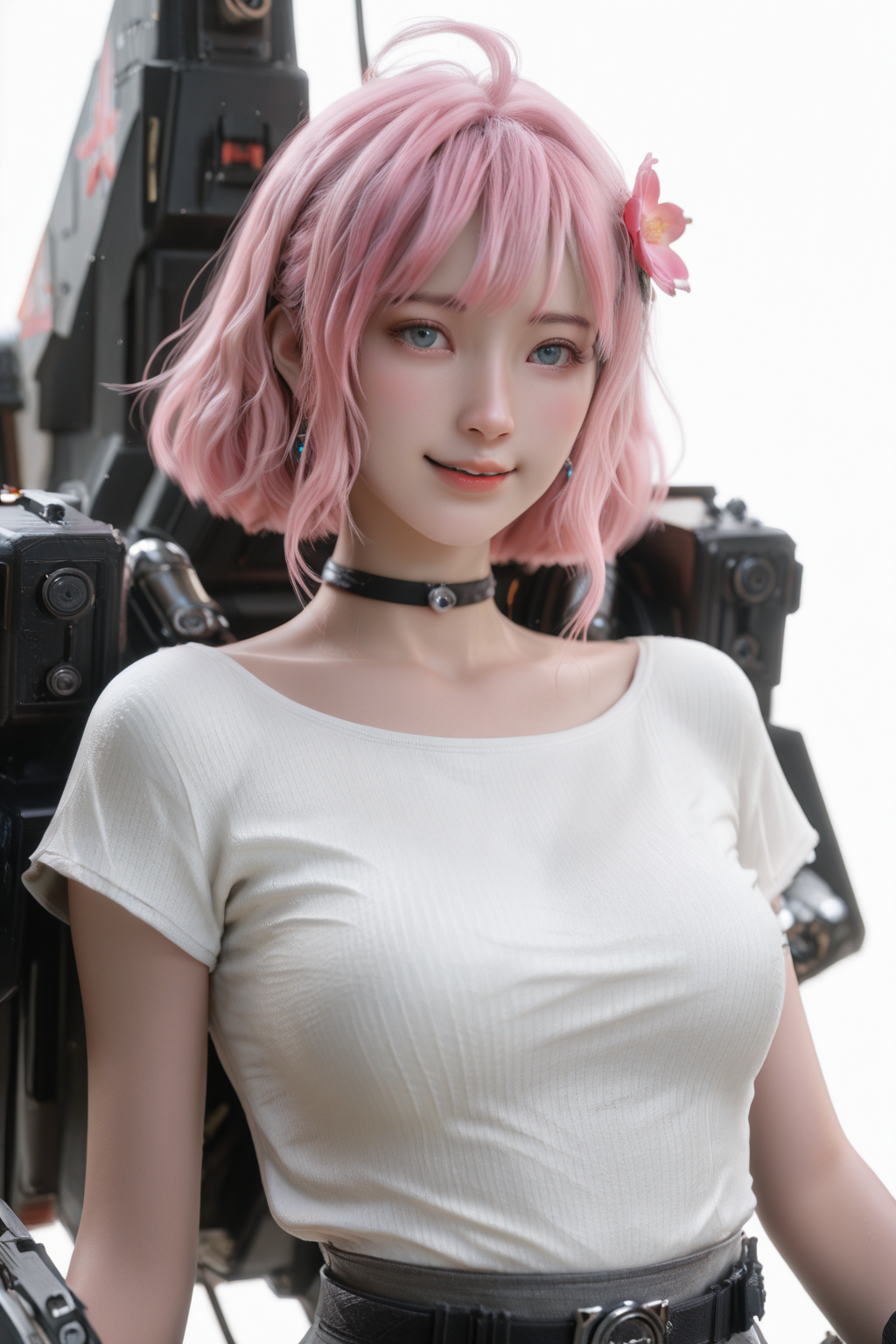 粉色短发机甲风角色扮演少女