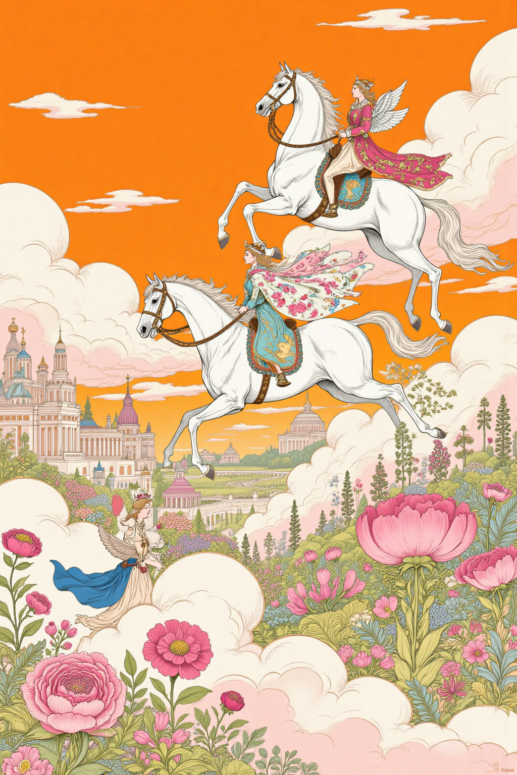 云海中的天马与花园幻境