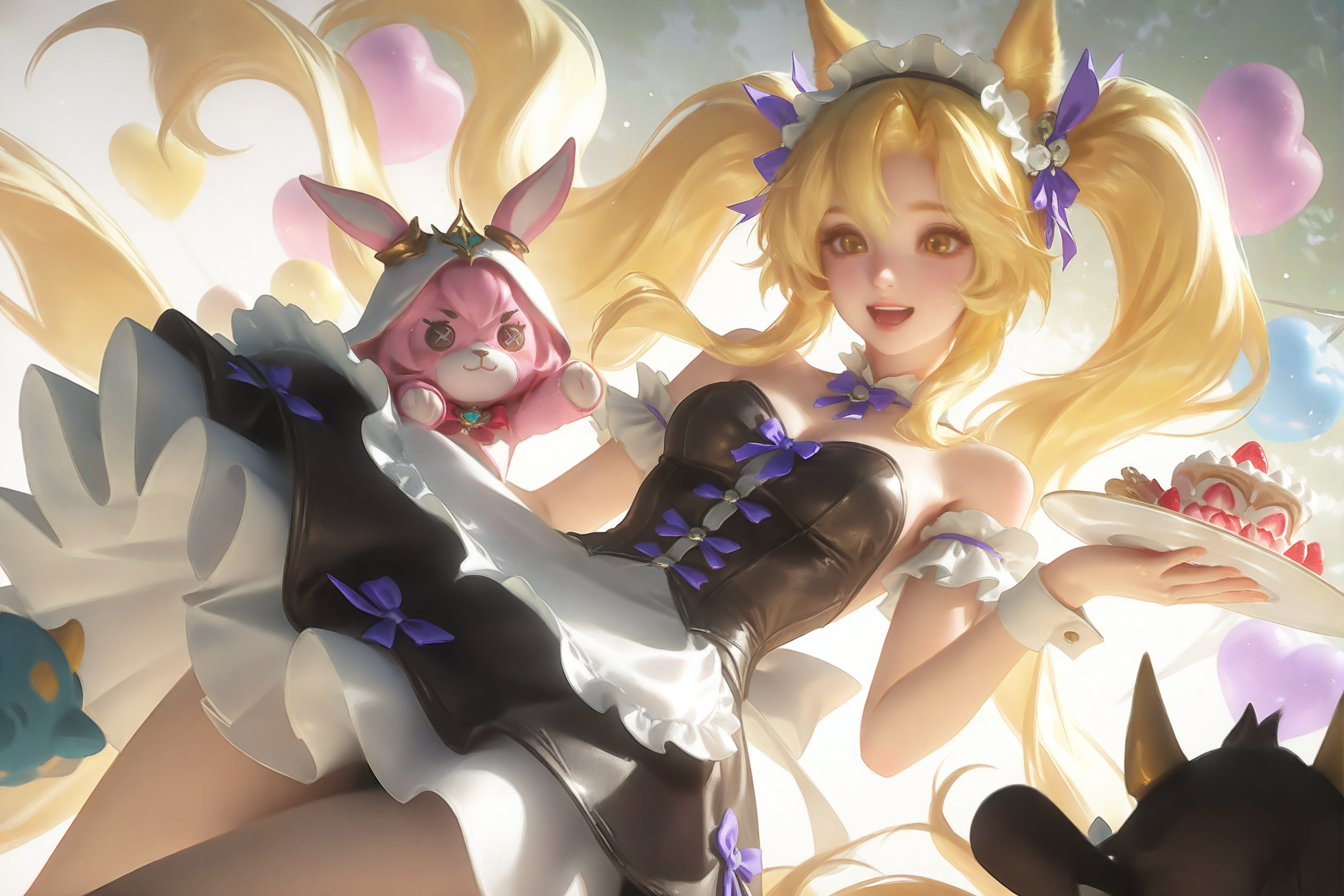 梦幻兽耳女仆派对插画