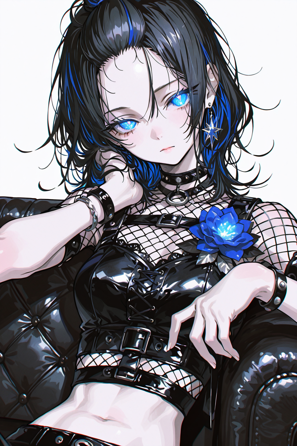 暗色哥特风动漫少女肖像