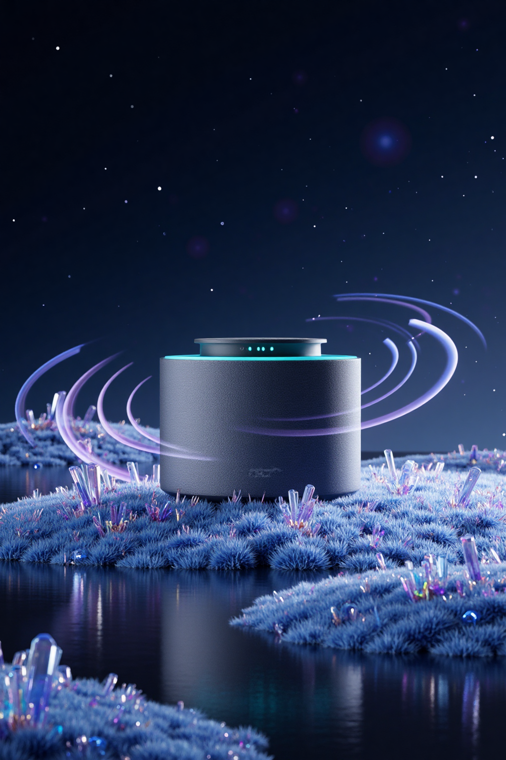 梦幻星空中的智能音箱产品场景图