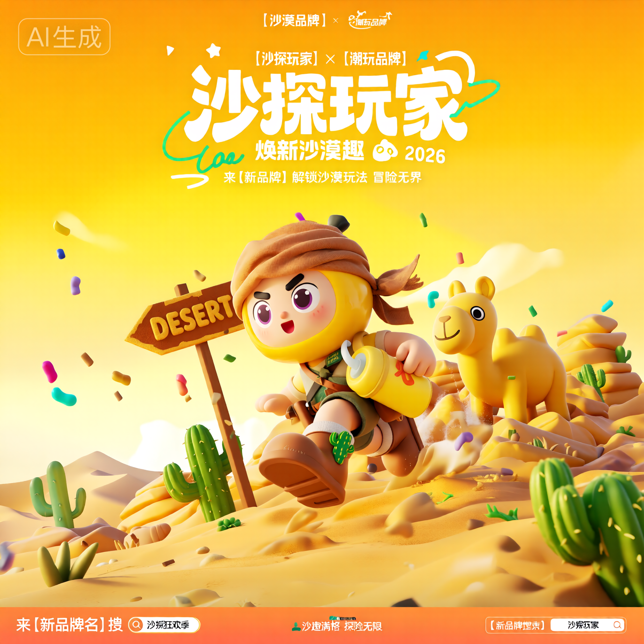 3D卡通沙漠骆驼