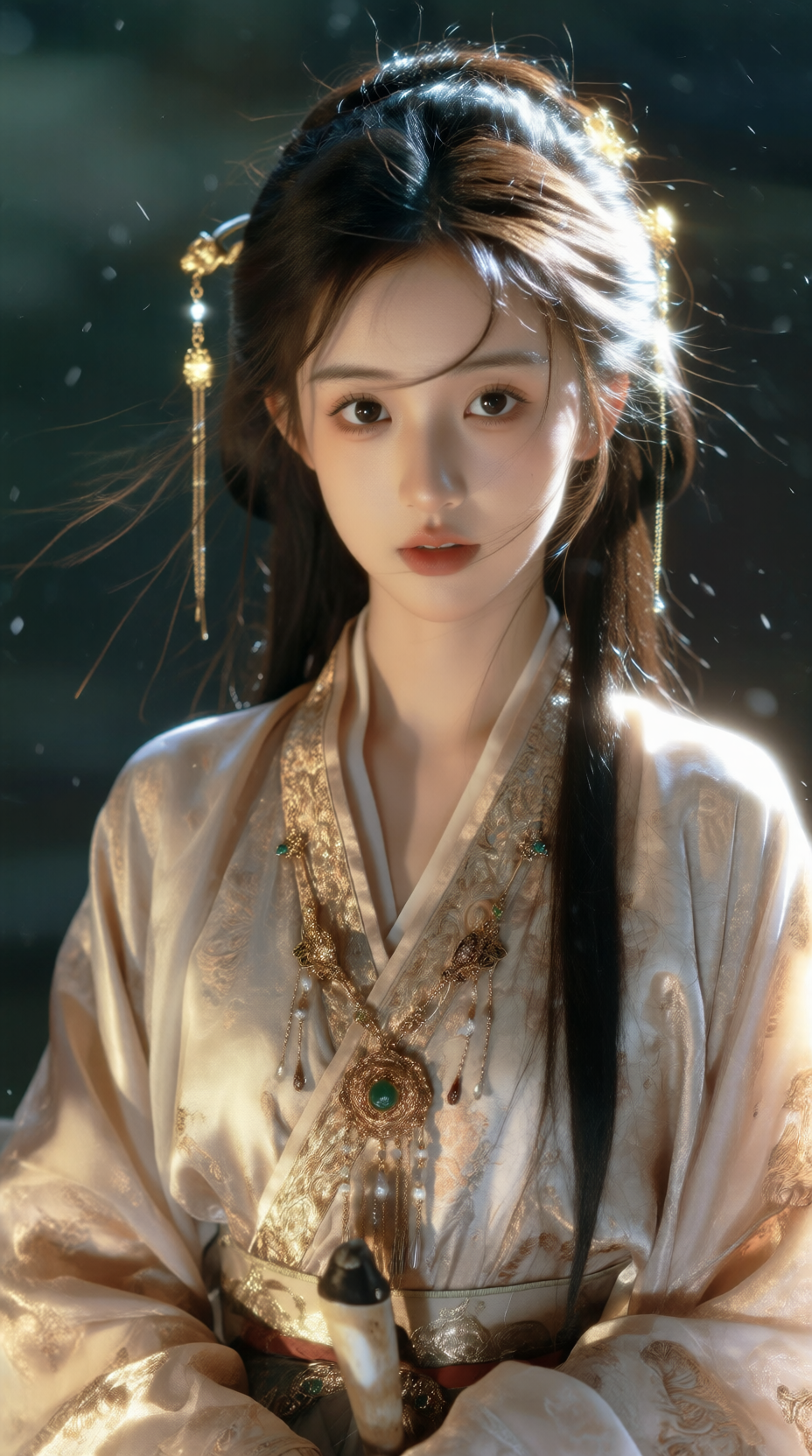光影中的古风人物特写