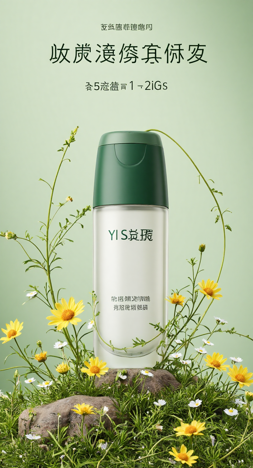 清新自然风护肤品广告海报