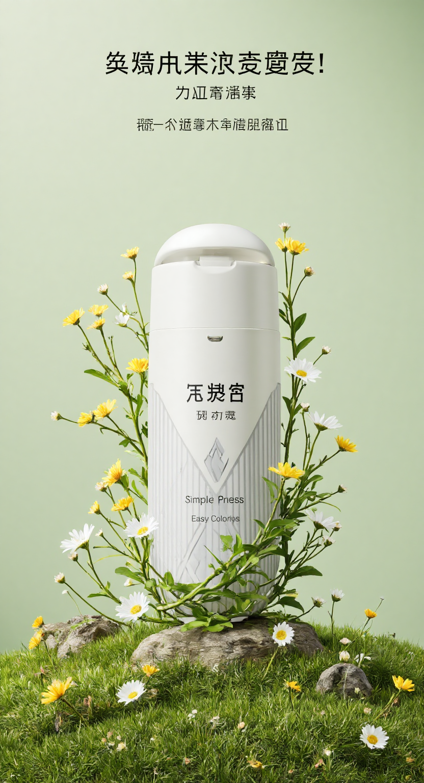 清新自然风护肤品广告海报