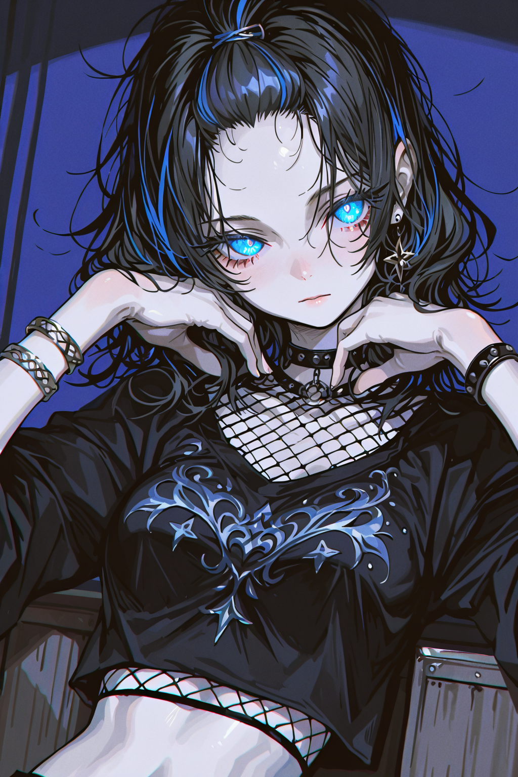 暗色哥特风动漫少女肖像