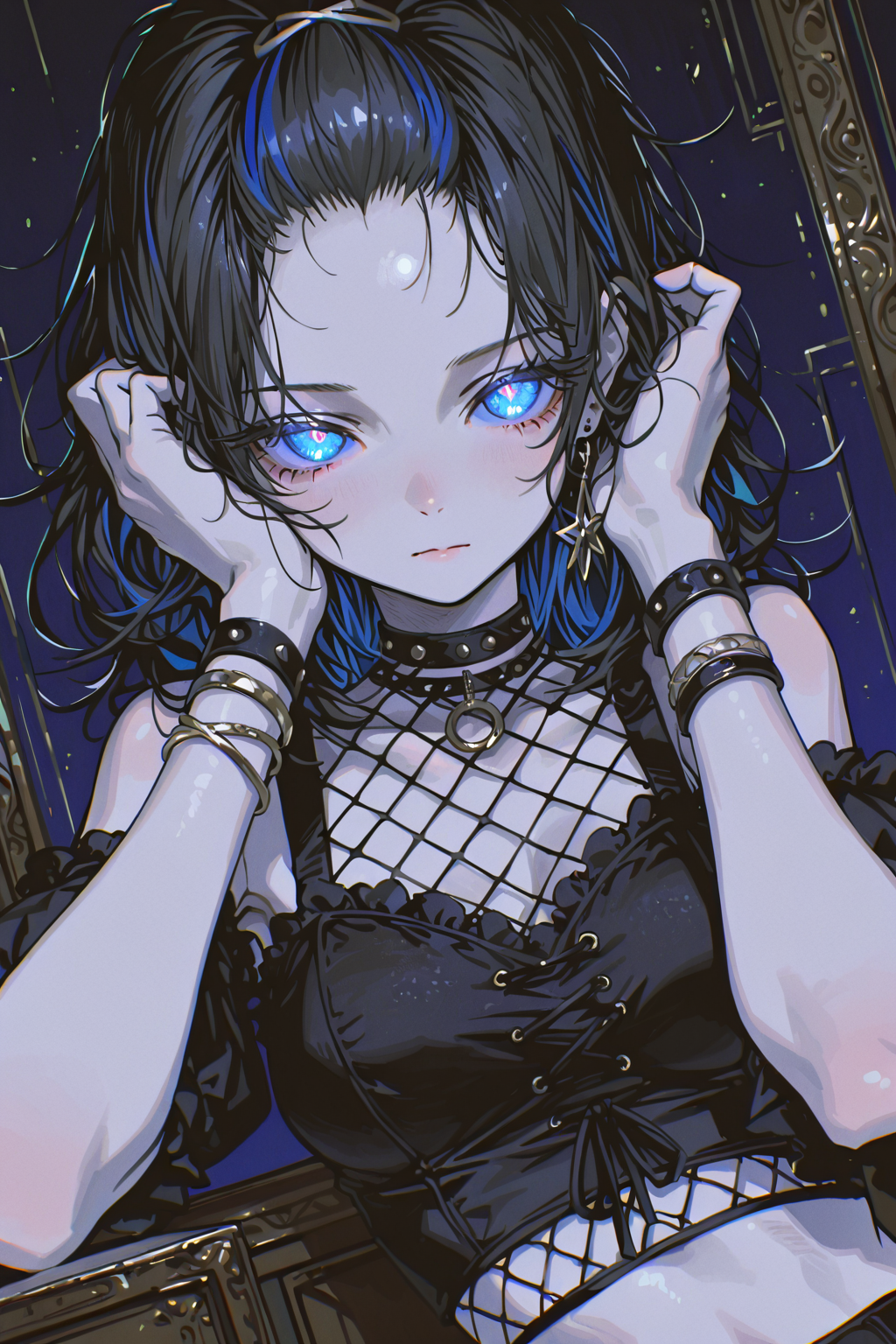 暗色哥特风动漫少女肖像