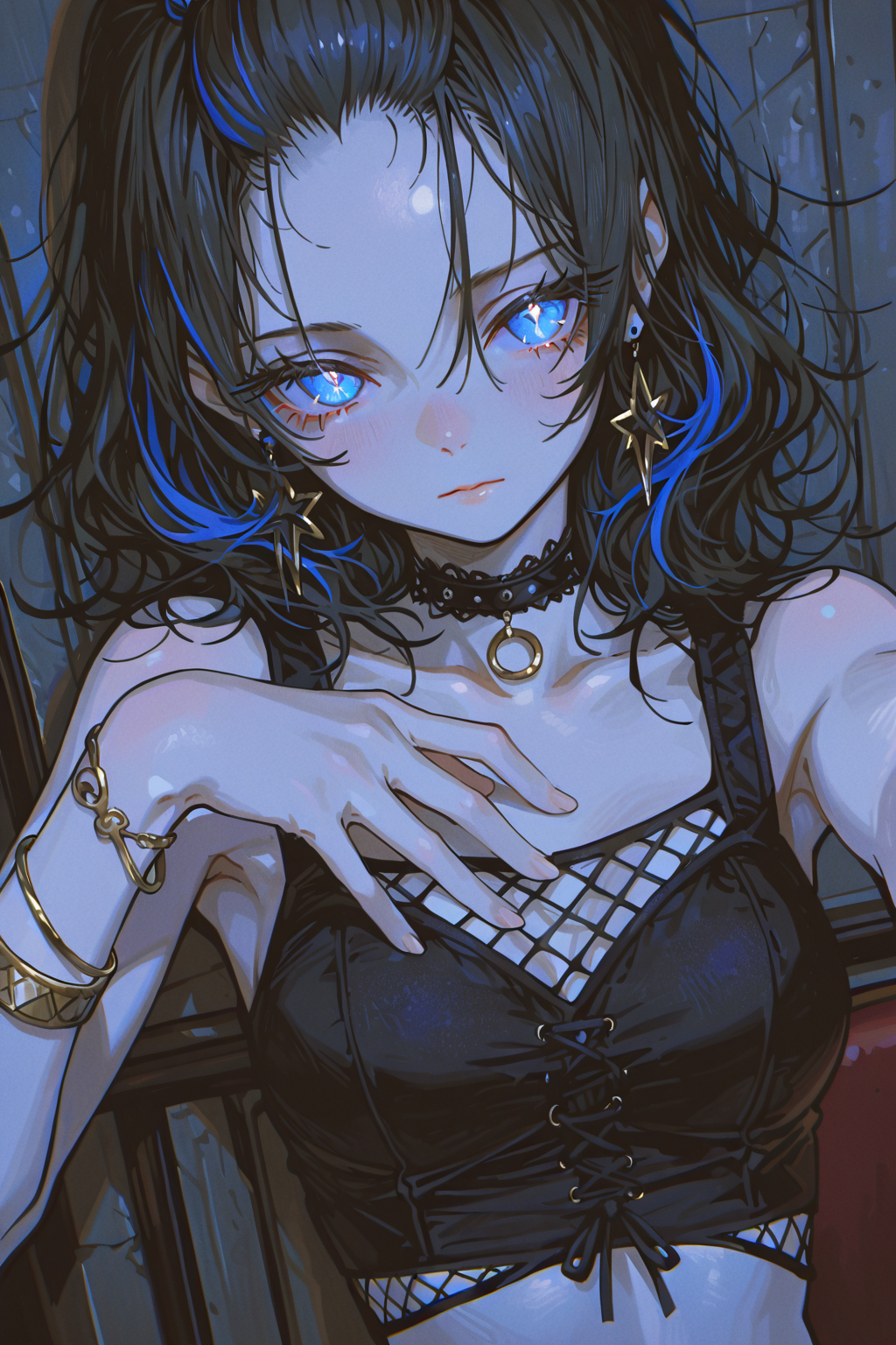 暗色哥特风动漫少女肖像