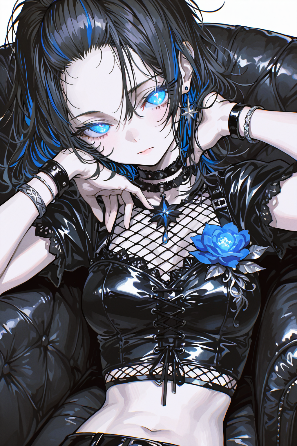 暗色哥特风动漫少女肖像