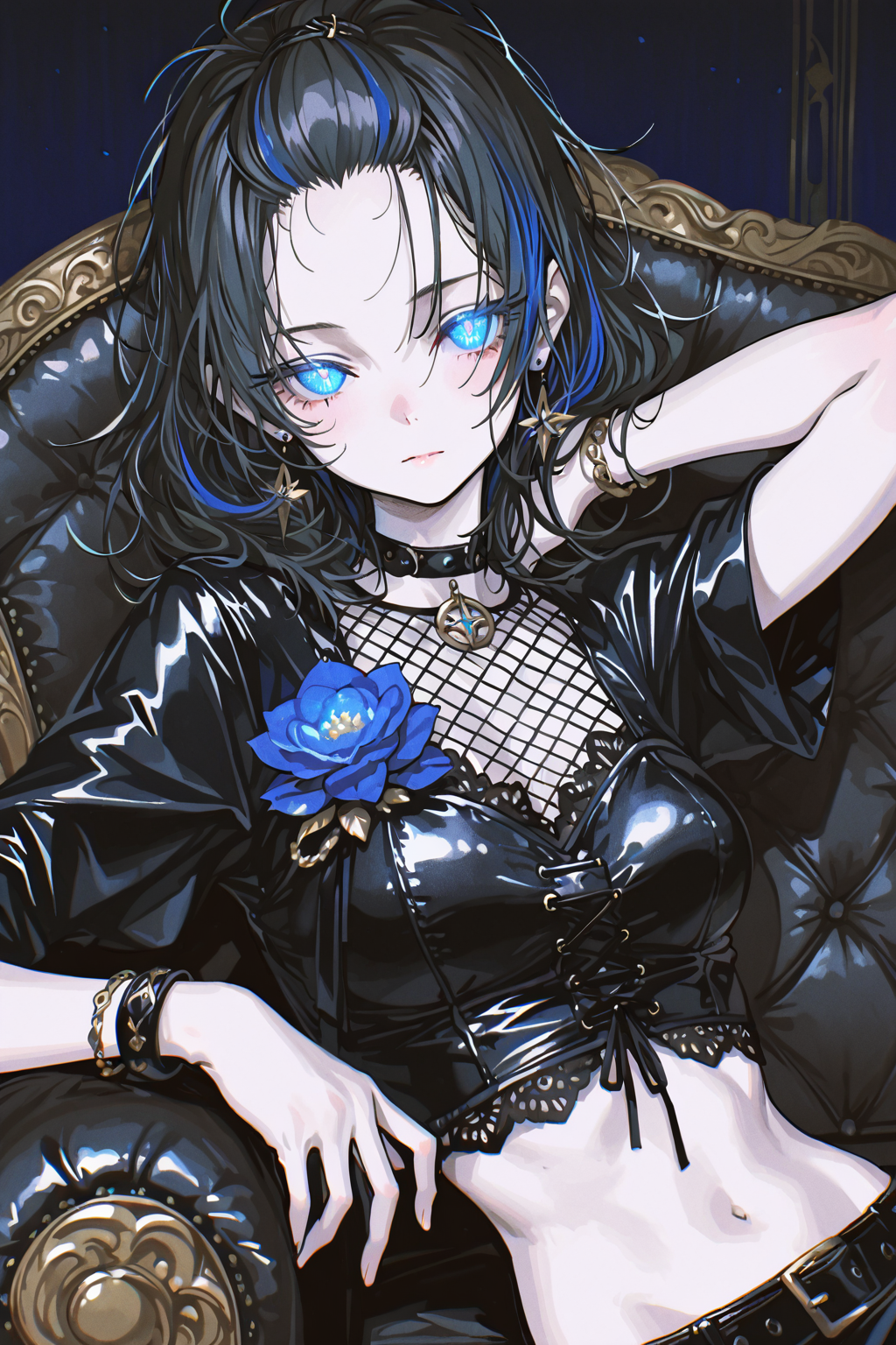 暗色哥特风动漫少女肖像