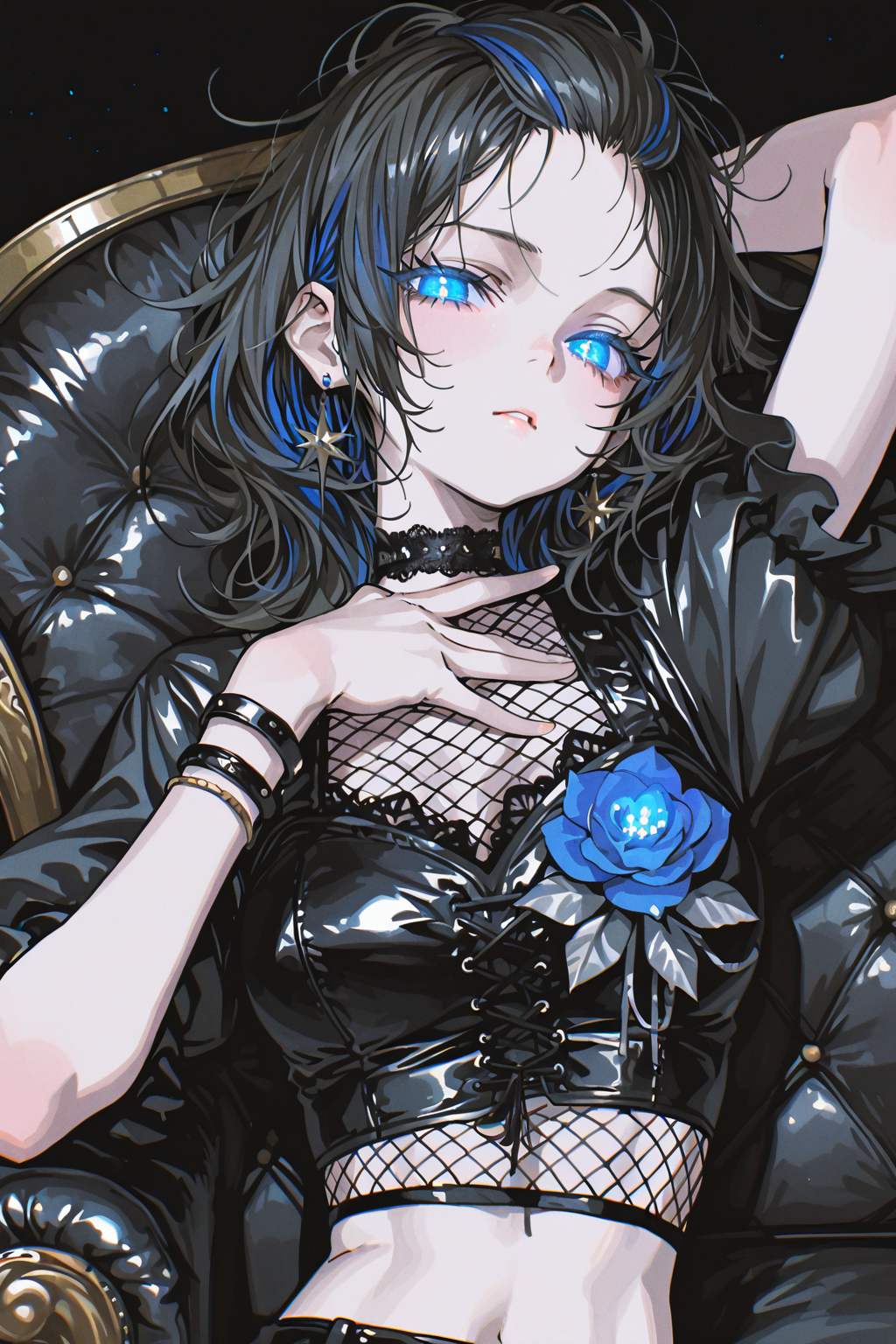 暗色哥特风动漫少女肖像