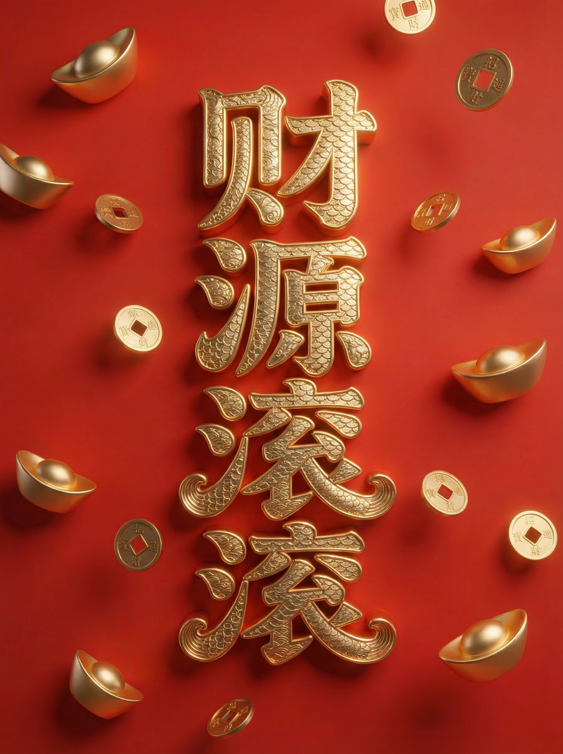 金色财源主题新年海报