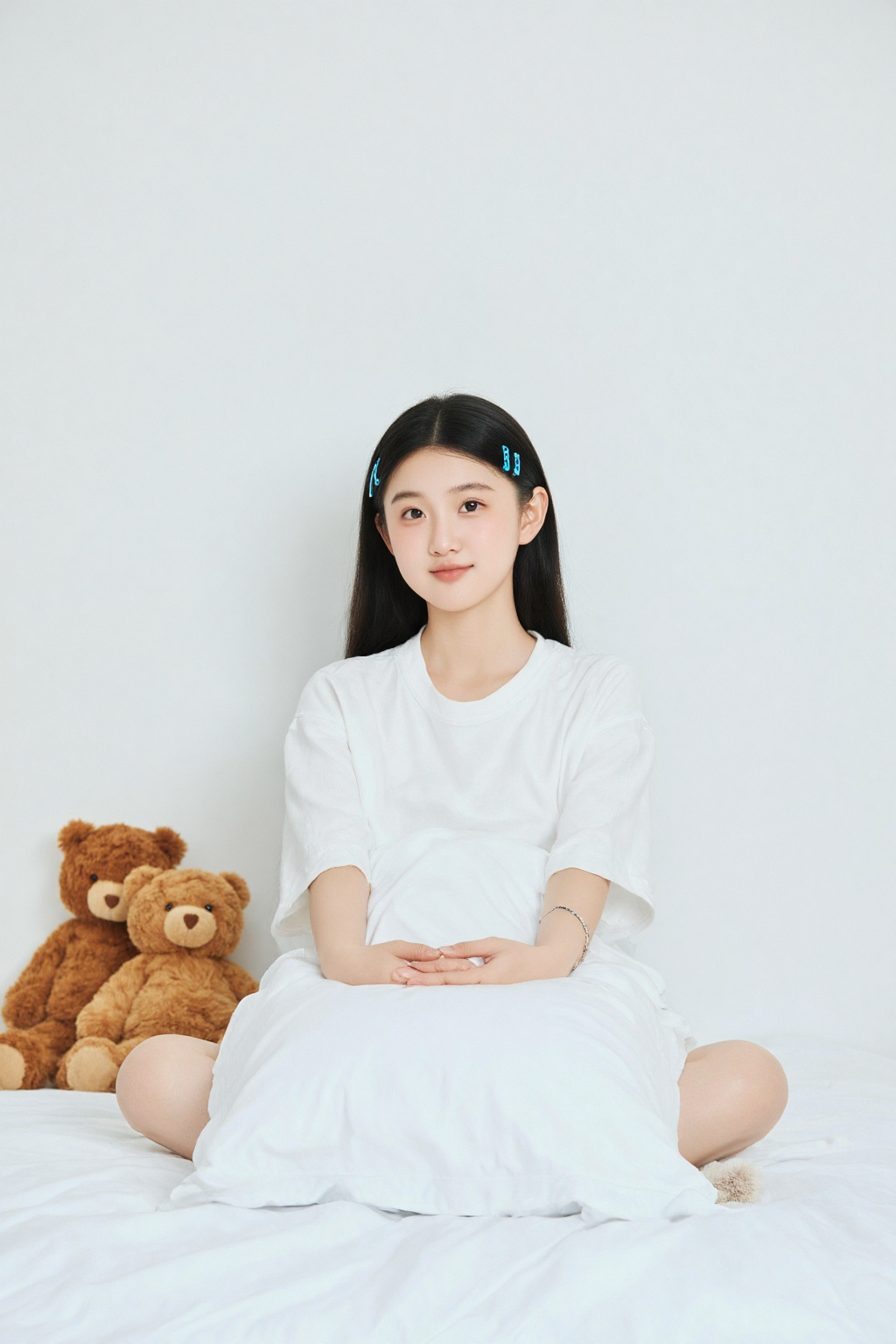 冰箱前的黑发侧影人物照