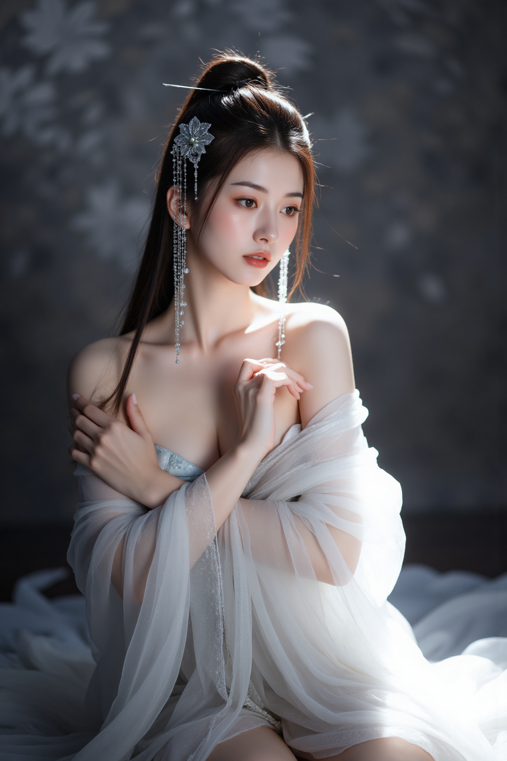 烟雾光影中的古风唯美人像