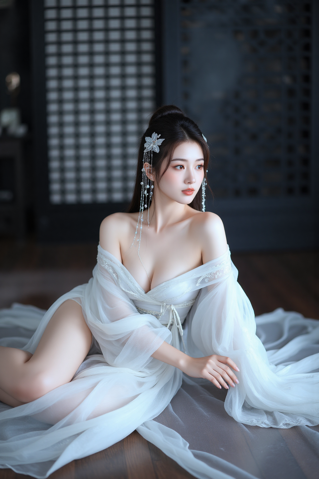 烟雾光影中的古风唯美人像