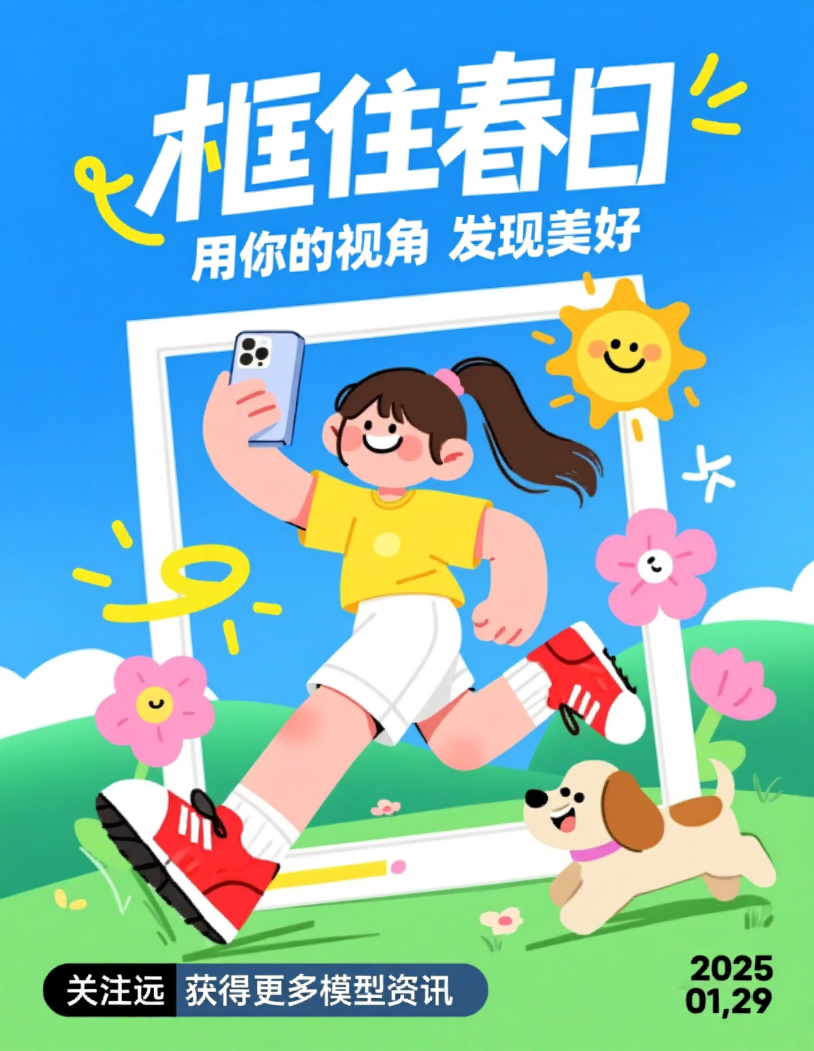 用你的视角发现美好的春日活力海报